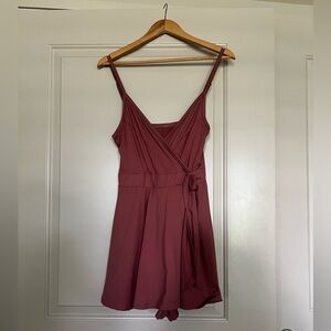 A dark blush romper